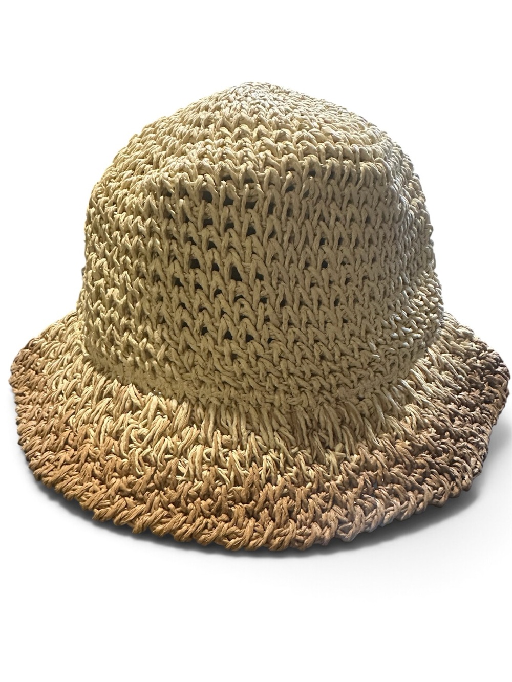 Eugenia Kim Crocheted Ombre Bucket Hat in Beige and Tan